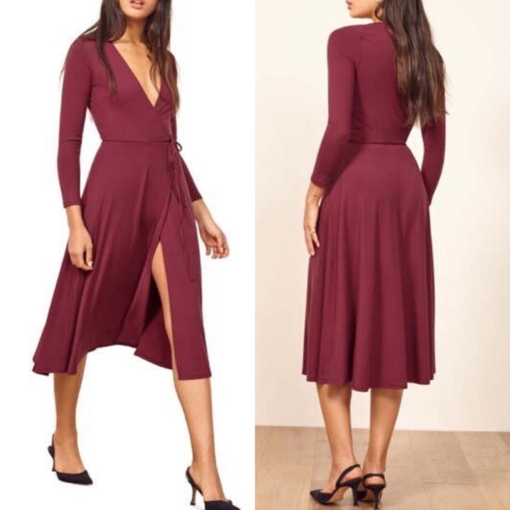 Reformation JEANS Maurie Wrap Dress